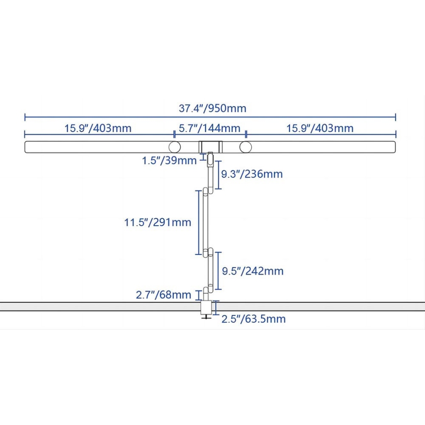 Brilagi - LED Ljusreglerad beröring flexibel bordslampa VARIO LED/24W/230V 3000-6500K CRI 92 vit