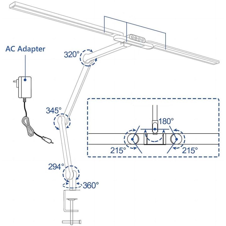 Brilagi - LED Ljusreglerad beröring flexibel bordslampa VARIO LED/24W/230V 3000-6500K CRI 92 vit