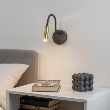 Brilagi - LED Ljusreglerad flexibel vägg lampa MAYA 1xG9/4W/230V svart/guld 2700-6500K Wi-Fi Tuya