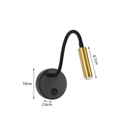 Brilagi - LED Ljusreglerad flexibel vägg lampa MAYA 1xG9/4W/230V svart/guld 2700-6500K Wi-Fi Tuya