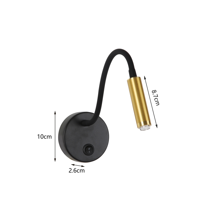 Brilagi - LED Ljusreglerad flexibel vägg lampa MAYA 1xG9/4W/230V svart/guld 2700-6500K Wi-Fi Tuya