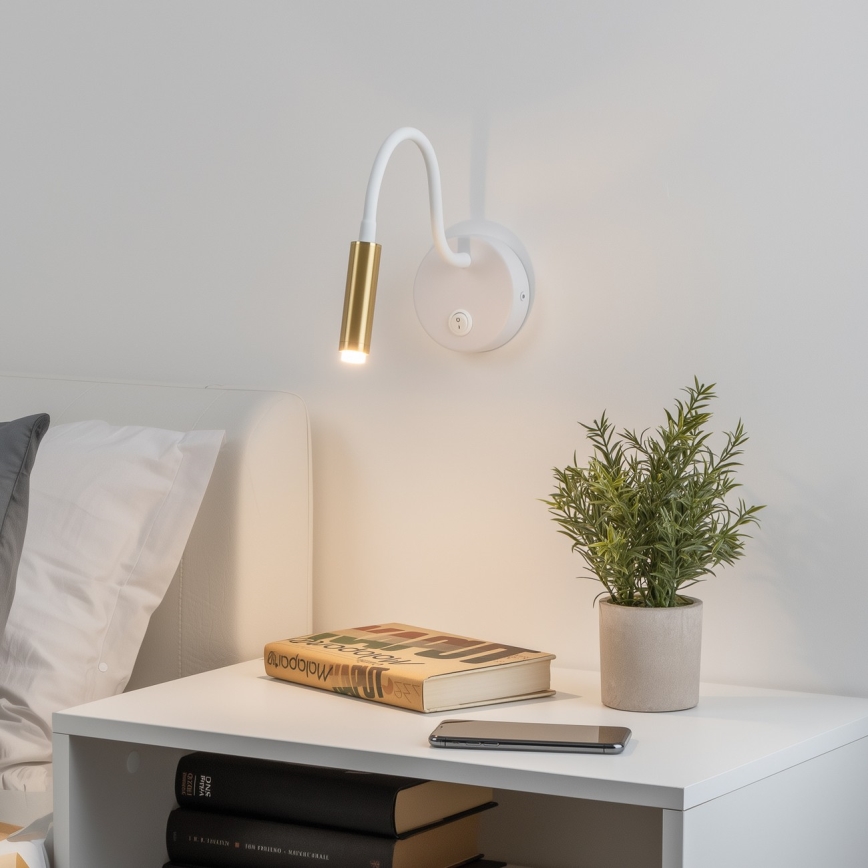 Brilagi - LED Ljusreglerad flexibel vägg lampa MAYA 1xG9/4W/230V vit/guld 2700-6500K Wi-Fi Tuya