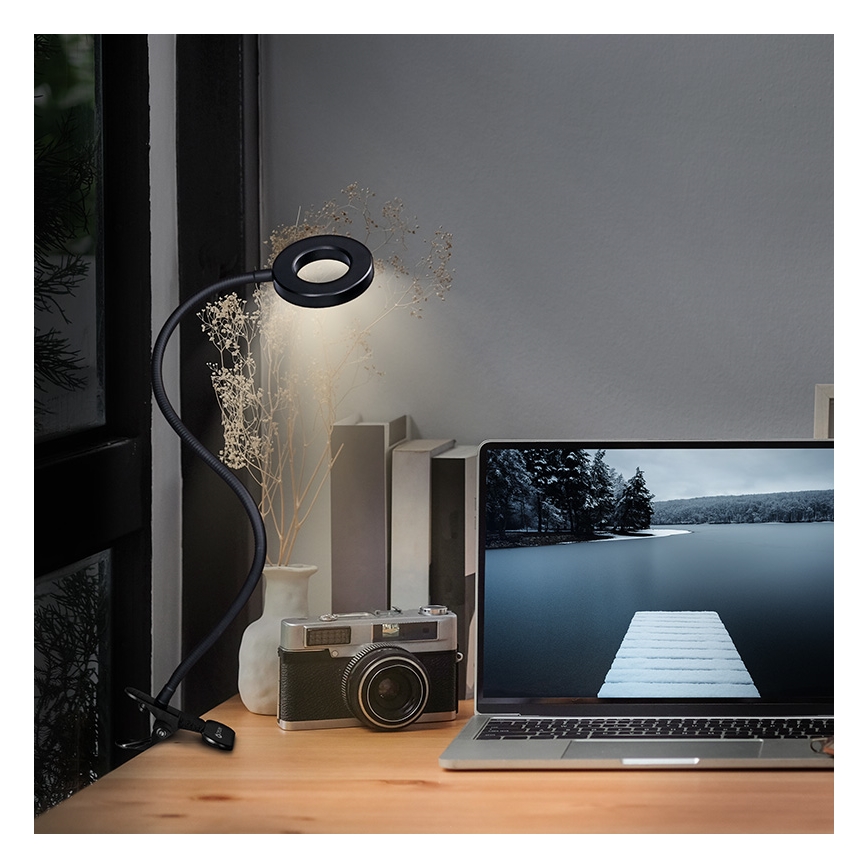 Brilagi -LED ljusreglerad lampa med klämma ORBELA LED/8W/230V 3000/4000/5000K svart