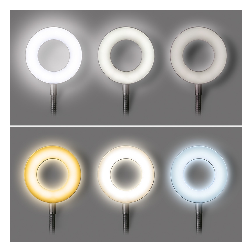 Brilagi -LED ljusreglerad lampa med klämma ORBELA LED/8W/230V 3000/4000/5000K svart