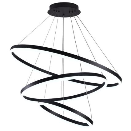 Brilagi - LED ljusreglerad ljuskrona på textilsladd CIRCLE LED/125W/230V 3000-6500K svart + fjärrkontroll