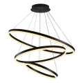 Brilagi - LED ljusreglerad ljuskrona på textilsladd CIRCLE LED/125W/230V 3000-6500K svart + fjärrkontroll