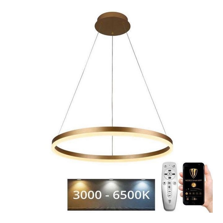 Brilagi - LED ljusreglerad ljuskrona på textilsladd CIRCLE LED/42W/230V 3000-6500K + fjärrkontroll