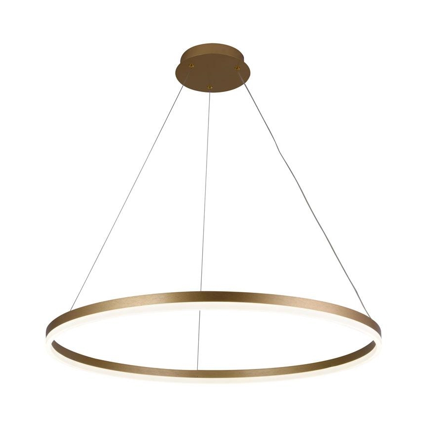 Brilagi - LED ljusreglerad ljuskrona på textilsladd CIRCLE LED/55W/230V 3000-6500K guld + fjärrkontroll