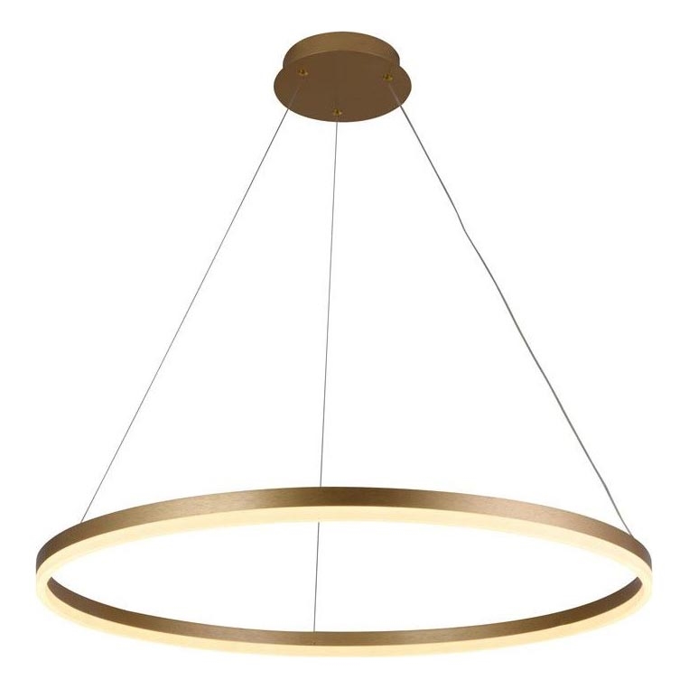 Brilagi - LED ljusreglerad ljuskrona på textilsladd CIRCLE LED/55W/230V 3000-6500K guld + fjärrkontroll