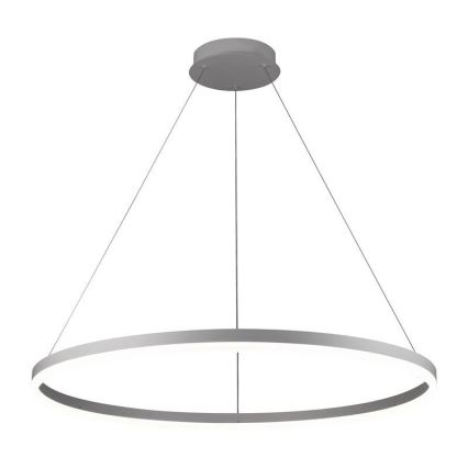 Brilagi - LED ljusreglerad ljuskrona på textilsladd CIRCLE LED/55W/230V 3000-6500K silver + fjärrkontroll