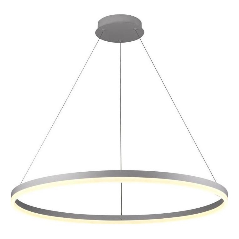 Brilagi - LED ljusreglerad ljuskrona på textilsladd CIRCLE LED/55W/230V 3000-6500K silver + fjärrkontroll
