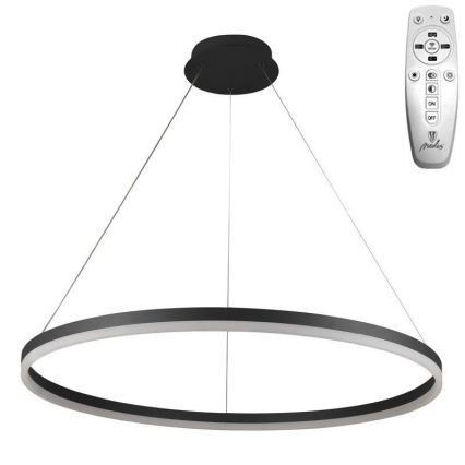 Brilagi - LED ljusreglerad ljuskrona på textilsladd CIRCLE LED/55W/230V 3000-6500K svart + fjärrkontroll