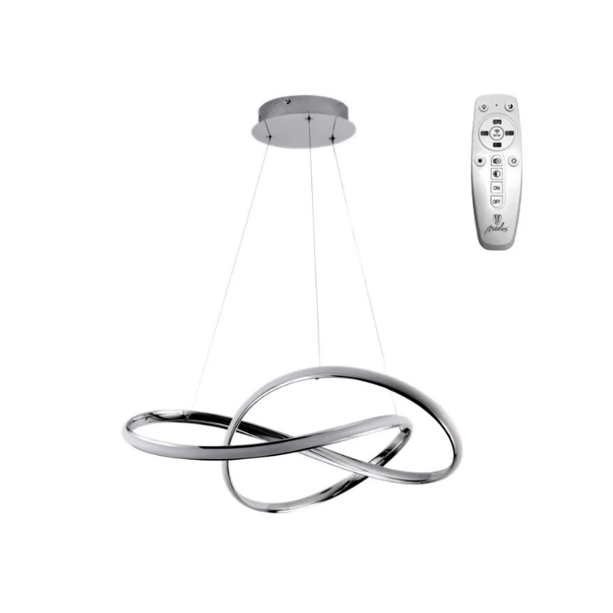 Brilagi - LED ljusreglerad ljuskrona på textilsladd COSMOWAVE LED/70W/230V 3000-6500K vit + fjärrkontroll