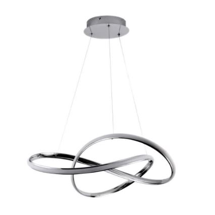 Brilagi - LED ljusreglerad ljuskrona på textilsladd COSMOWAVE LED/70W/230V krom + fjärrkontroll