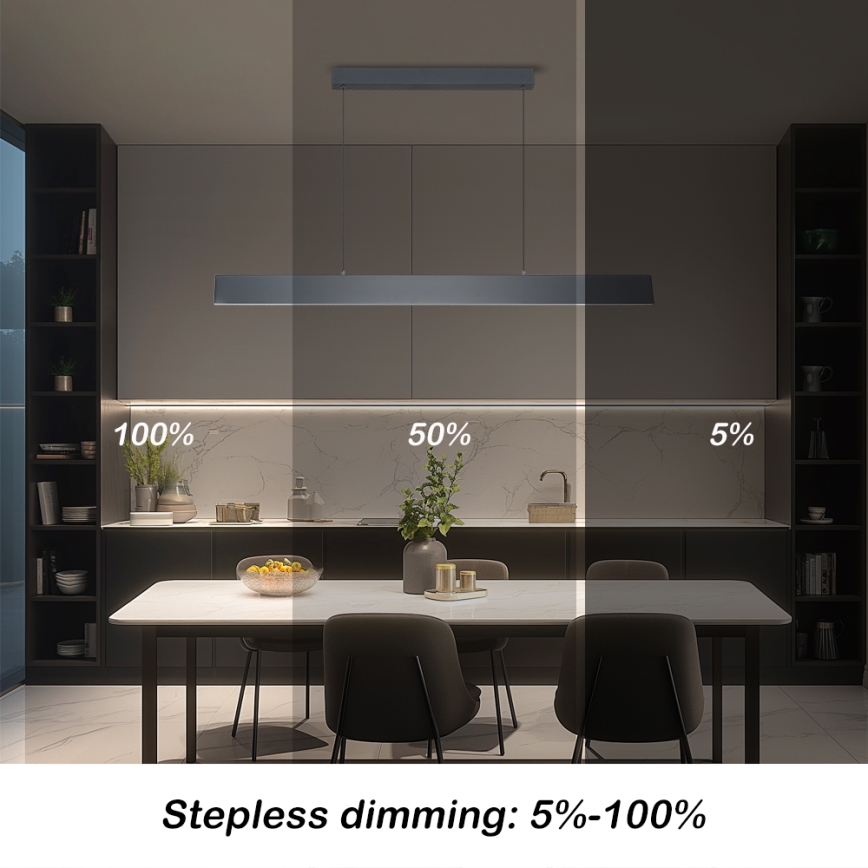 Brilagi - LED ljusreglerad ljuskrona på textilsladd SLIMLINE LED/40W/230V 3000-6000K antracit + fjärrkontroll