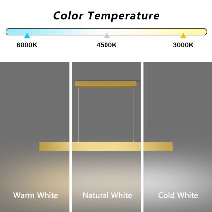 Brilagi - LED ljusreglerad ljuskrona på textilsladd SLIMLINE LED/40W/230V 3000-6000K guld + fjärrkontroll