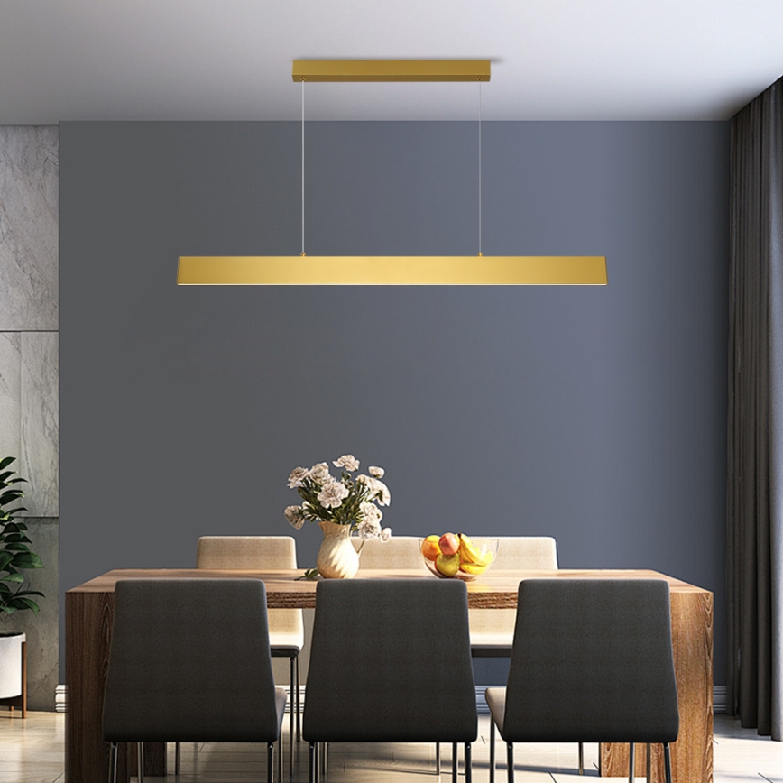 Brilagi - LED ljusreglerad ljuskrona på textilsladd SLIMLINE LED/40W/230V 3000-6000K guld + fjärrkontroll