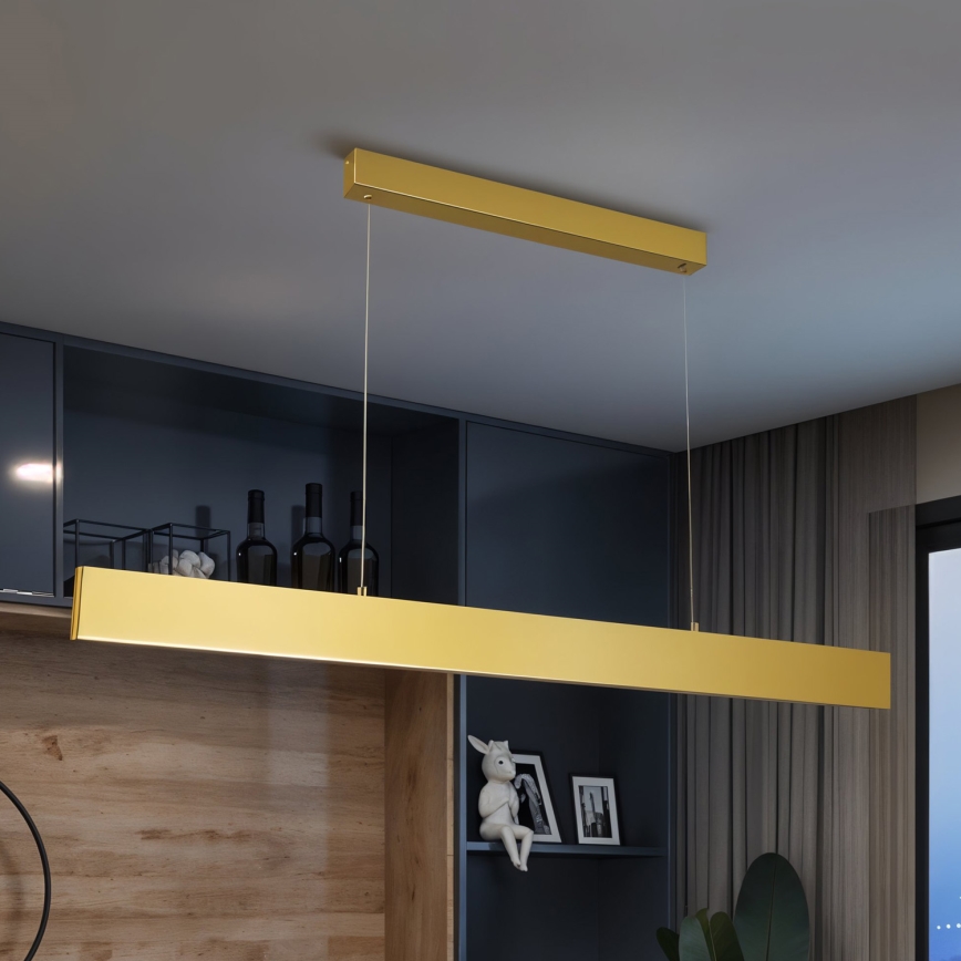 Brilagi - LED ljusreglerad ljuskrona på textilsladd SLIMLINE LED/40W/230V 3000-6000K guld + fjärrkontroll