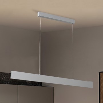 Brilagi - LED ljusreglerad ljuskrona på textilsladd SLIMLINE LED/40W/230V 3000-6000K silver + fjärrkontroll