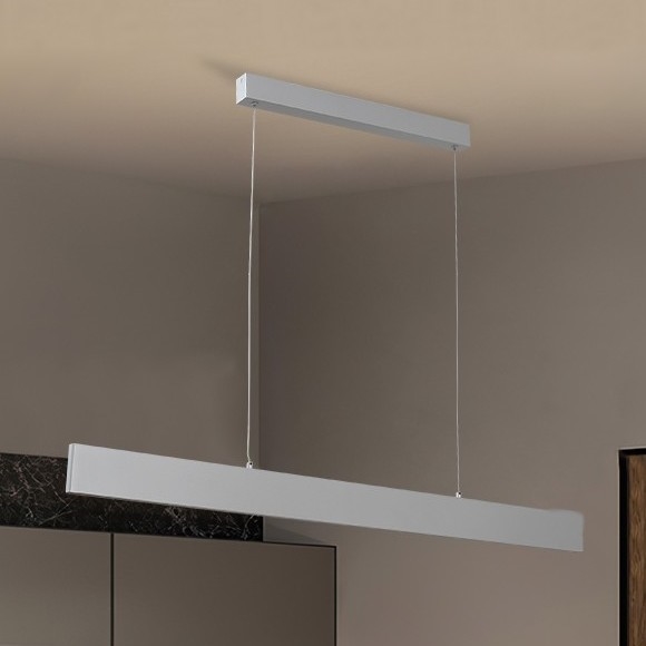 Brilagi - LED ljusreglerad ljuskrona på textilsladd SLIMLINE LED/40W/230V 3000-6000K silver + fjärrkontroll
