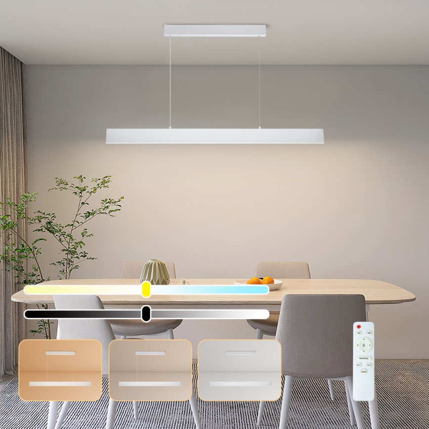 Brilagi - LED ljusreglerad ljuskrona på textilsladd SLIMLINE LED/40W/230V 3000-6000K vit + fjärrkontroll