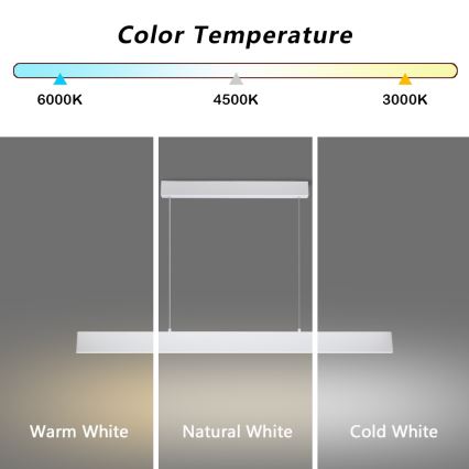 Brilagi - LED ljusreglerad ljuskrona på textilsladd SLIMLINE LED/40W/230V 3000-6000K vit + fjärrkontroll