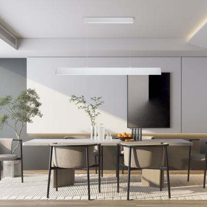 Brilagi - LED ljusreglerad ljuskrona på textilsladd SLIMLINE LED/40W/230V 3000-6000K vit + fjärrkontroll