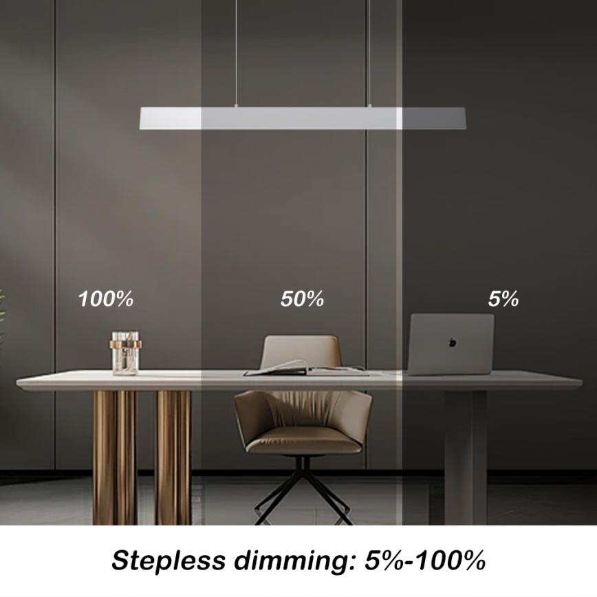 Brilagi - LED ljusreglerad ljuskrona på textilsladd SLIMLINE LED/40W/230V 3000-6000K vit + fjärrkontroll