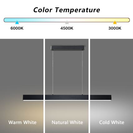 Brilagi - LED ljusreglerad ljuskrona på textilsladd SLEEKLINE SMART LED/40W/230V 3000-6000K Wi-Fi Tuya svart + fjärrkontroll