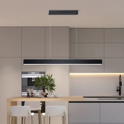 Brilagi - LED ljusreglerad ljuskrona på textilsladd SLEEKLINE SMART LED/40W/230V 3000-6000K Wi-Fi Tuya svart + fjärrkontroll