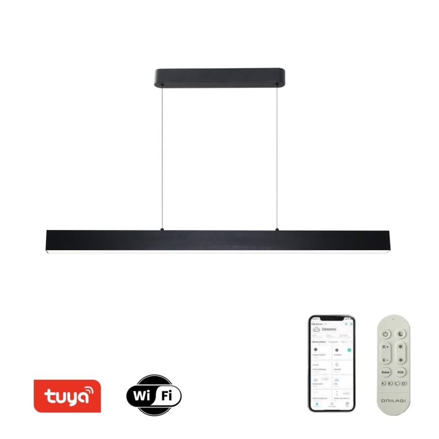 Brilagi - LED ljusreglerad ljuskrona på textilsladd SLEEKLINE SMART LED/40W/230V 3000-6000K Wi-Fi Tuya svart + fjärrkontroll