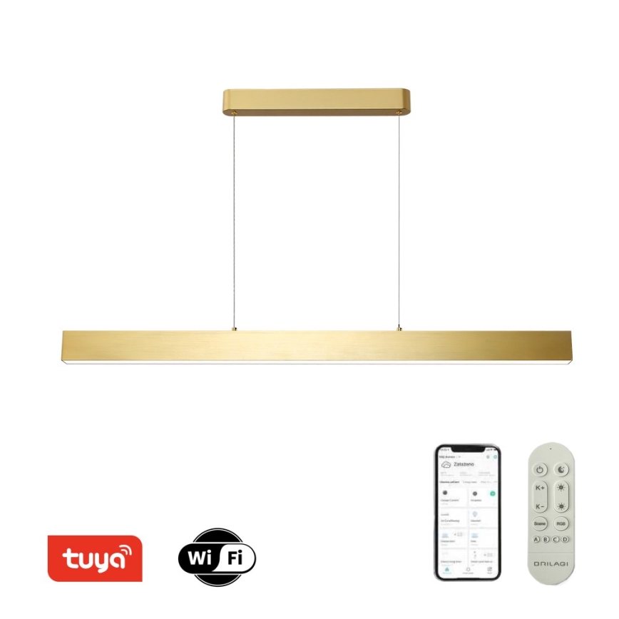 Brilagi - LED ljusreglerad ljuskrona på textilsladd SLEEKLINE SMART LED/40W/230V 3000-6000K Wi-Fi Tuya guld + fjärrkontroll
