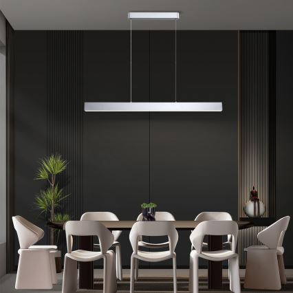 Brilagi - LED ljusreglerad ljuskrona på textilsladd SLEEKLINE SMART LED/40W/230V 3000-6000K Wi-Fi Tuya silver + fjärrkontroll