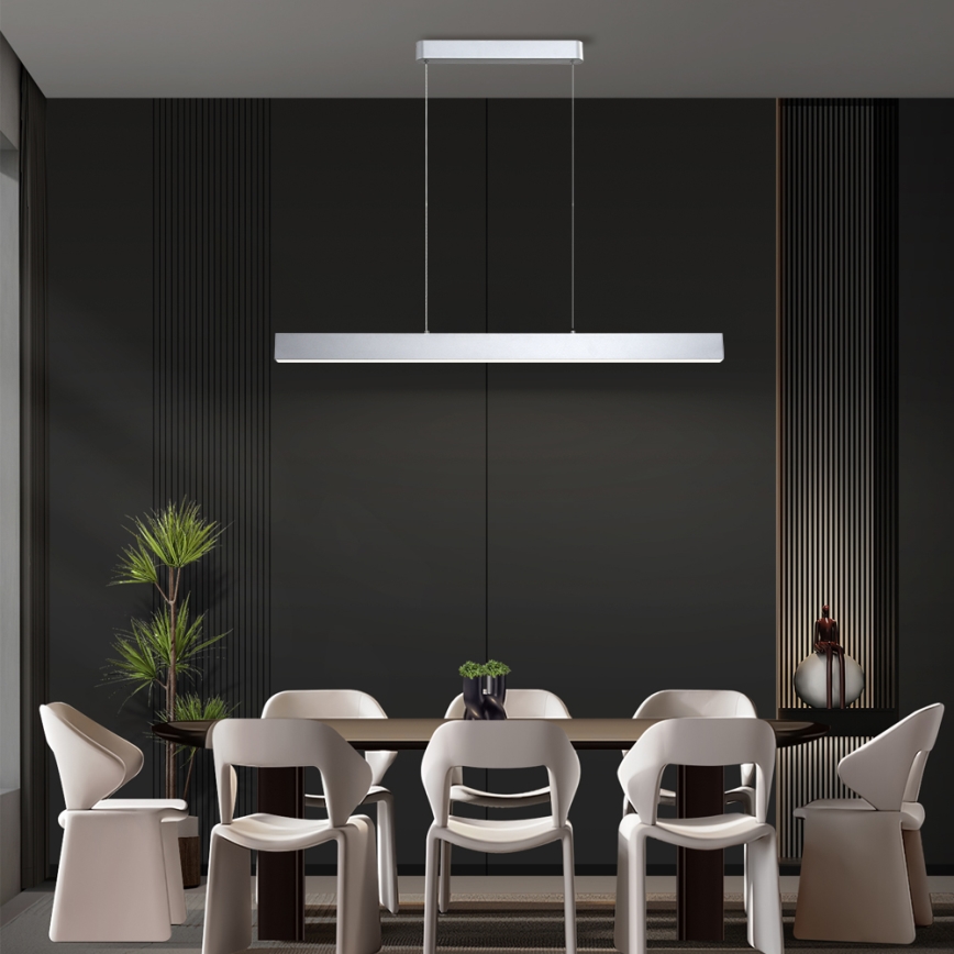 Brilagi - LED ljusreglerad ljuskrona på textilsladd SLEEKLINE SMART LED/40W/230V 3000-6000K Wi-Fi Tuya silver + fjärrkontroll