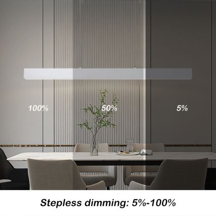 Brilagi - LED ljusreglerad ljuskrona på textilsladd SLEEKLINE SMART LED/40W/230V 3000-6000K Wi-Fi Tuya vit + fjärrkontroll