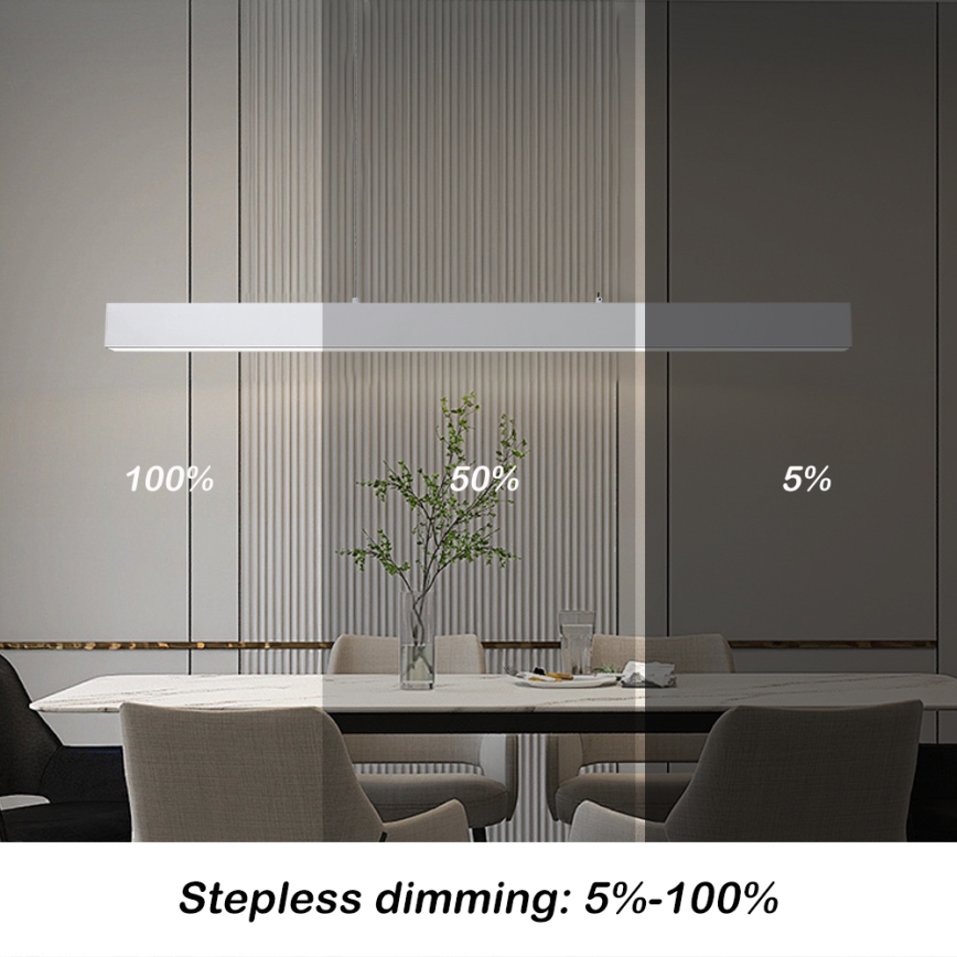 Brilagi - LED ljusreglerad ljuskrona på textilsladd SLEEKLINE SMART LED/40W/230V 3000-6000K Wi-Fi Tuya vit + fjärrkontroll