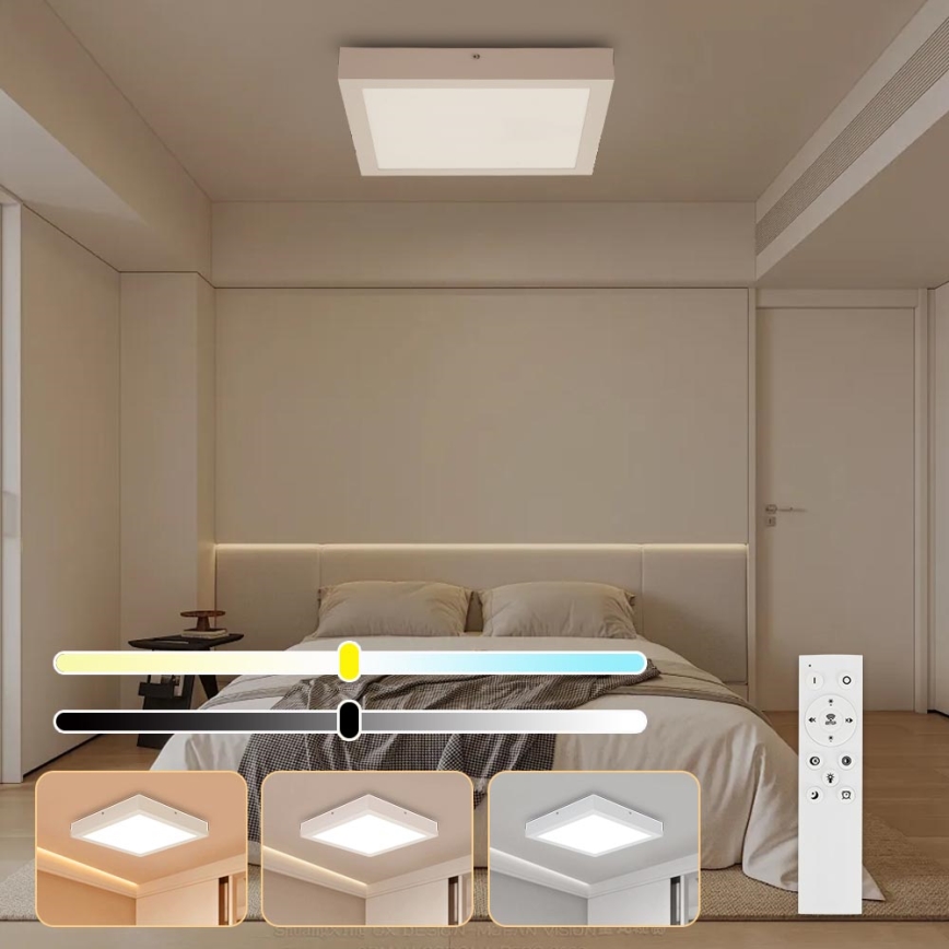 Brilagi - LED ljusreglerad taklampa till badrum FRAME SMART LED/24W/230V 30x30 cm 3000-6000K IP44 vit + fjärrkontroll