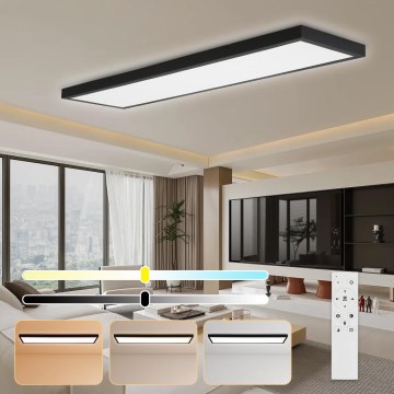 Brilagi - LED ljusreglerad taklampa till badrum FRAME SMART LED/50W/230V 30x120 cm 3000-6000K IP44 svart + fjärrkontroll