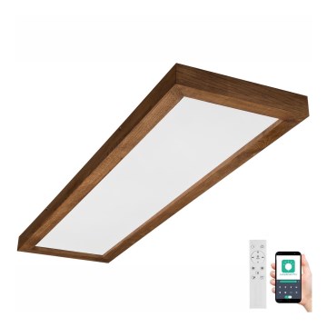 Brilagi - LED ljusreglerad taklampa till badrum WOODY FRAME LED/50W/230V ek körsbär 120x30 cm 3000-6000K IP44 + fjärrkontroll