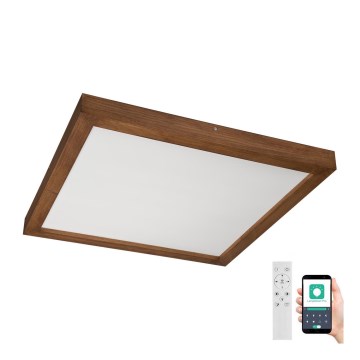 Brilagi - LED ljusreglerad taklampa till badrum WOODY FRAME LED/50W/230V ek körsbär 60x60 cm 3000-6000K IP44 + fjärrkontroll