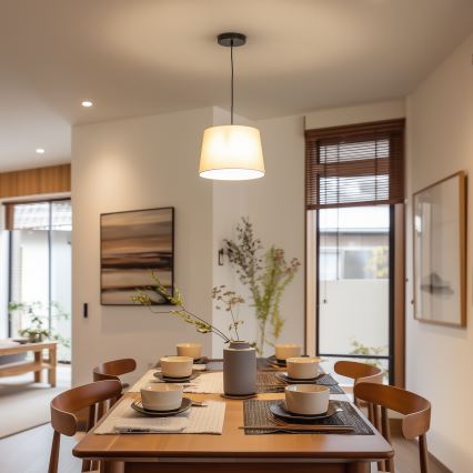 Brilagi - LED-pendel med kabel CERIA 1xE27/40W/230V Ø 30 cm beige