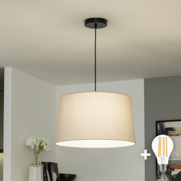 Brilagi - LED-pendel med vajer CERIA 1xE27/40W/230V Ø 45 cm beige