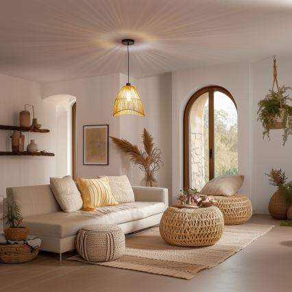 Brilagi - LED-pendel på sladd CERIA BOHO 1xE27/40W/230V Ø 30 cm brun