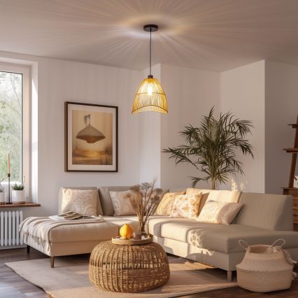 Brilagi - LED-pendel på sladd CERIA BOHO 1xE27/40W/230V Ø 30 cm brun