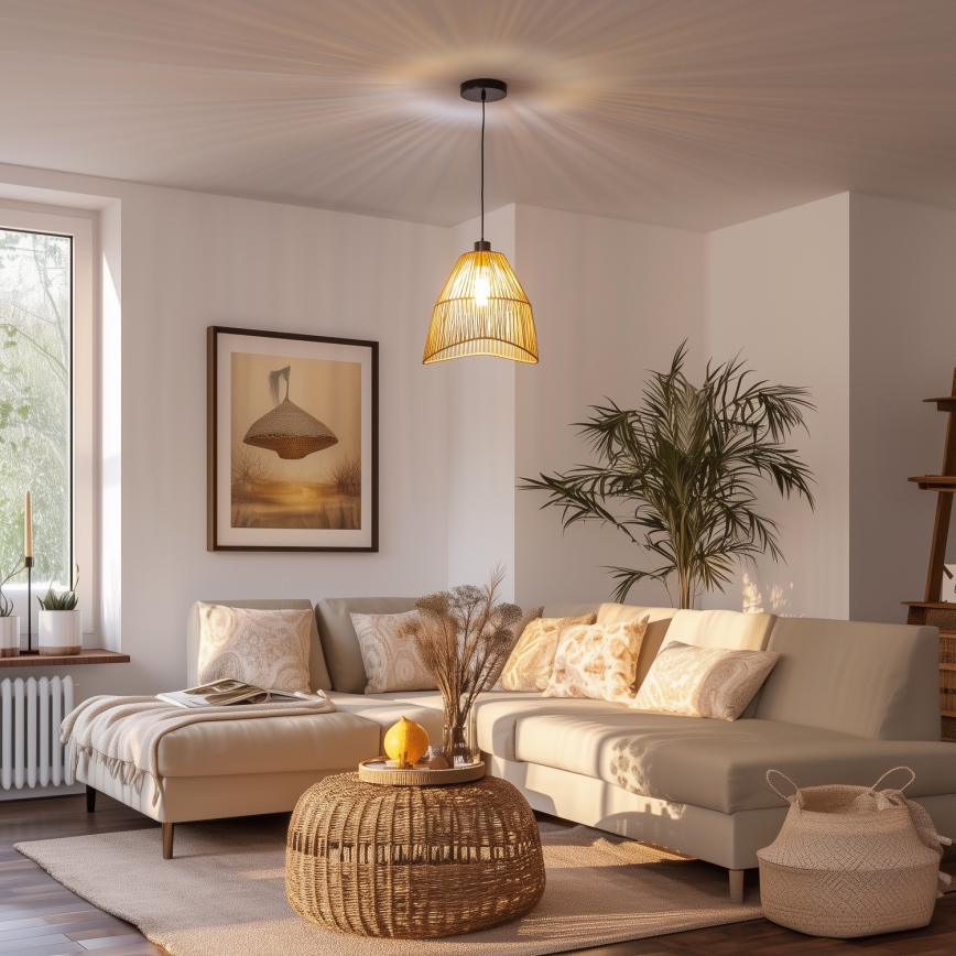 Brilagi - LED-pendel på sladd CERIA BOHO 1xE27/40W/230V Ø 30 cm brun