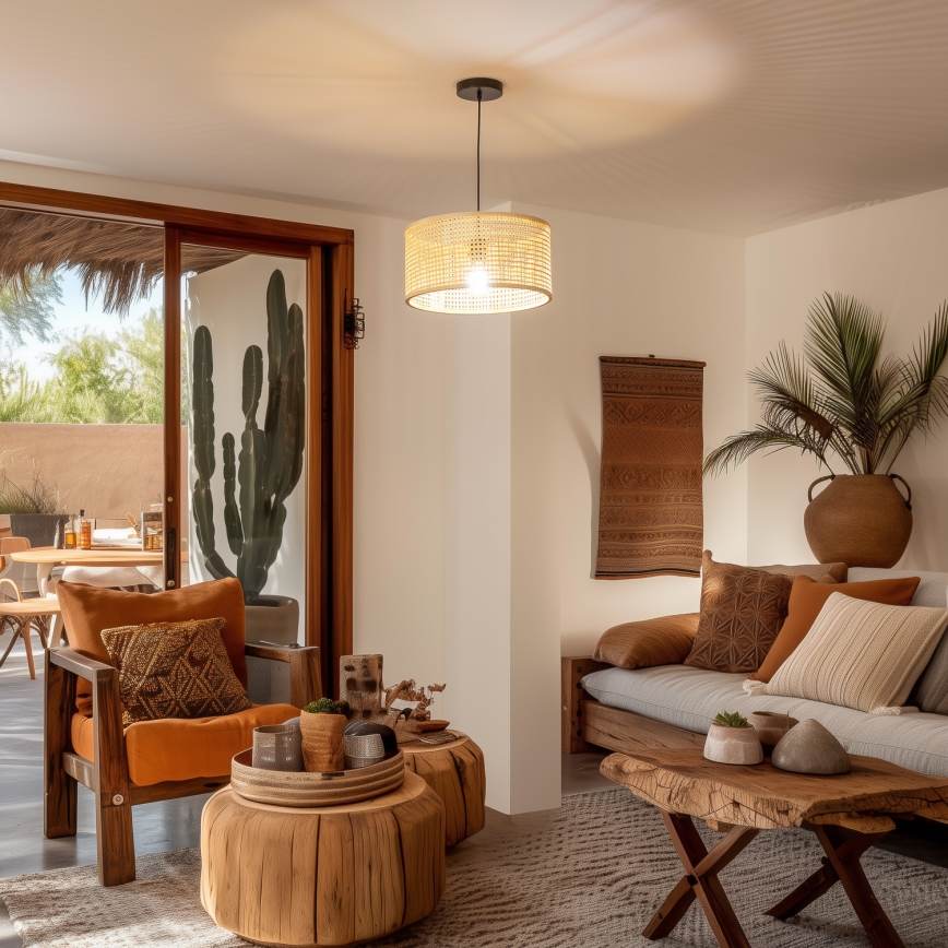 Brilagi - LED-pendel på sladd CERIA BOHO 1xE27/40W/230V Ø 40 cm bambu