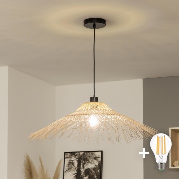 Brilagi - LED-pendel på vajer CERIA BOHO 1x E27/40W/230V Ø 100 cm bambu