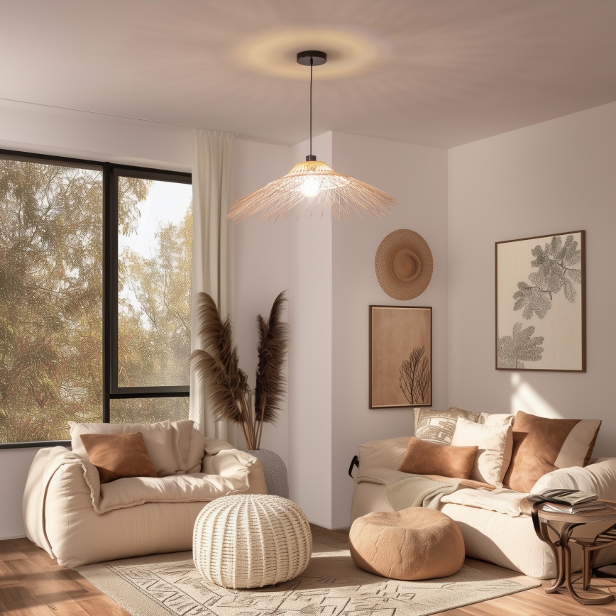 Brilagi - LED-pendel på vajer CERIA BOHO 1x E27/40W/230V Ø 100 cm bambu