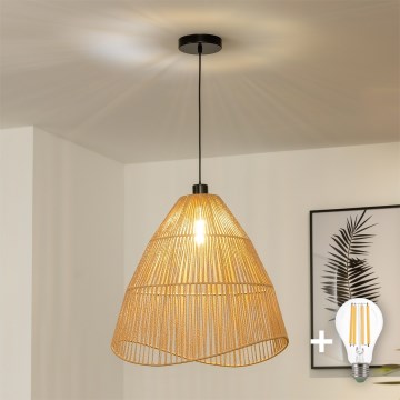 Brilagi - LED-pendel på vajer CERIA BOHO 1xE27/40W/230V Ø 50 cm brun