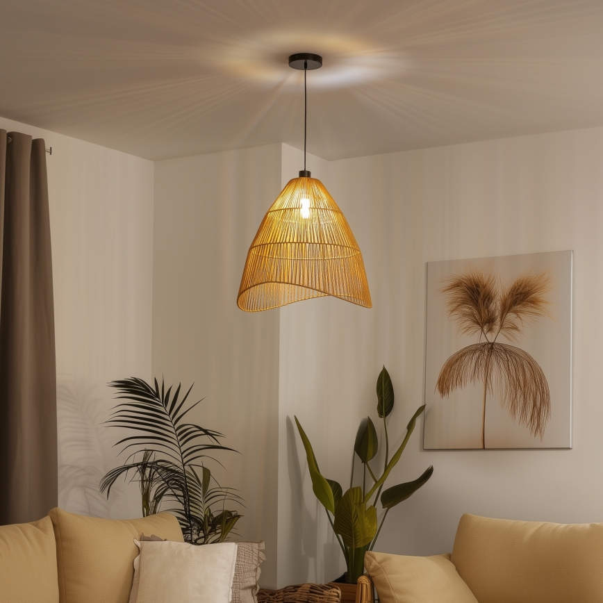 Brilagi - LED-pendel på vajer CERIA BOHO 1xE27/40W/230V Ø 50 cm brun